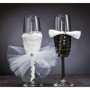 Svatební skleničky pro nevěstu a ženicha